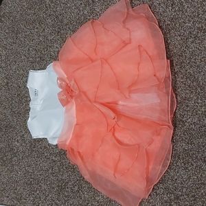 White and Peach Iefiel Formal Dress